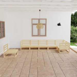 NNEVL 7 Piece Garden Lounge Set Solid Pinewood