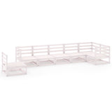 NNEVL 7 Piece Garden Lounge Set White Solid Pinewood