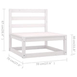NNEVL 7 Piece Garden Lounge Set White Solid Pinewood