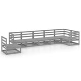 NNEVL 7 Piece Garden Lounge Set Grey Solid Pinewood