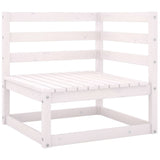 NNEVL 8 Piece Garden Lounge Set White Solid Pinewood