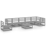 NNEVL 8 Piece Garden Lounge Set Grey Solid Pinewood