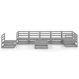 NNEVL 8 Piece Garden Lounge Set Grey Solid Pinewood