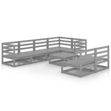 NNEVL 8 Piece Garden Lounge Set Grey Solid Pinewood