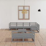 NNEVL 8 Piece Garden Lounge Set Grey Solid Pinewood