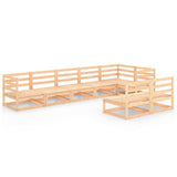 NNEVL 8 Piece Garden Lounge Set Solid Pinewood