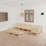 NNEVL 8 Piece Garden Lounge Set Solid Pinewood