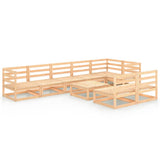 NNEVL 9 Piece Garden Lounge Set Solid Pinewood