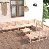 NNEVL 9 Piece Garden Lounge Set Solid Pinewood