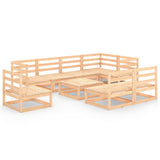 NNEVL 9 Piece Garden Lounge Set Solid Pinewood