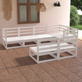NNEVL 7 Piece Garden Lounge Set White Solid Pinewood