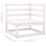 NNEVL 9 Piece Garden Lounge Set White Solid Pinewood