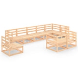 NNEVL 9 Piece Garden Lounge Set Solid Pinewood