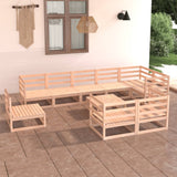 NNEVL 10 Piece Garden Lounge Set Solid Pinewood