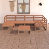NNEVL 7 Piece Garden Lounge Set Honey Brown Solid Pinewood