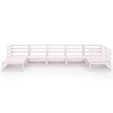 NNEVL 7 Piece Garden Lounge Set White Solid Pinewood