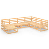 NNEVL 7 Piece Garden Lounge Set Solid Pinewood