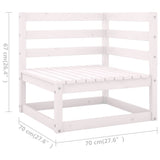 NNEVL 8 Piece Garden Lounge Set White Solid Pinewood
