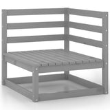 NNEVL 8 Piece Garden Lounge Set Grey Solid Pinewood