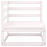 NNEVL 9 Piece Garden Lounge Set White Solid Pinewood