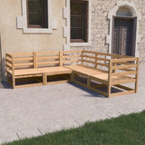 NNEVL 5 Piece Garden Lounge Set Solid Pinewood