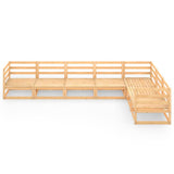 NNEVL 7 Piece Garden Lounge Set Solid Pinewood