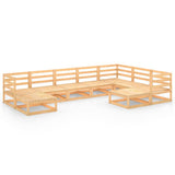 NNEVL 9 Piece Garden Lounge Set Solid Pinewood