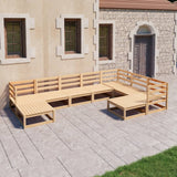 NNEVL 9 Piece Garden Lounge Set Solid Pinewood