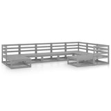 NNEVL 9 Piece Garden Lounge Set Grey Solid Pinewood