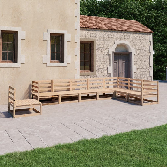 NNEVL 8 Piece Garden Lounge Set Solid Pinewood
