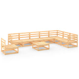 NNEVL 9 Piece Garden Lounge Set Solid Pinewood