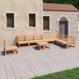 NNEVL 9 Piece Garden Lounge Set Solid Pinewood