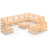 NNEVL vidaXL11 Piece Garden Lounge Set Solid Pinewood