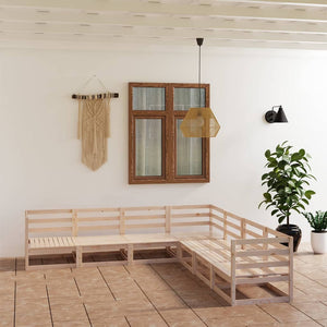 NNEVL 7 Piece Garden Lounge Set Solid Pinewood