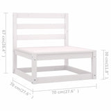 NNEVL 7 Piece Garden Lounge Set White Solid Pinewood