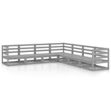 NNEVL 7 Piece Garden Lounge Set Grey Solid Pinewood