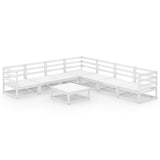 NNEVL 8 Piece Garden Lounge Set White Solid Pinewood