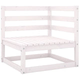 NNEVL 8 Piece Garden Lounge Set White Solid Pinewood