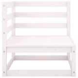 NNEVL 8 Piece Garden Lounge Set White Solid Pinewood
