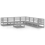 NNEVL 8 Piece Garden Lounge Set Grey Solid Pinewood