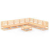NNEVL 9 Piece Garden Lounge Set Solid Pinewood
