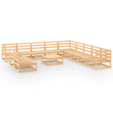 NNEVL 12 Piece Garden Lounge Set Solid Pinewood