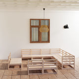 NNEVL 12 Piece Garden Lounge Set Solid Pinewood