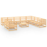 NNEVL 11 Piece Garden Lounge Set Solid Pinewood