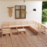 NNEVL 11 Piece Garden Lounge Set Solid Pinewood