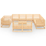 NNEVL 12 Piece Garden Lounge Set Solid Pinewood