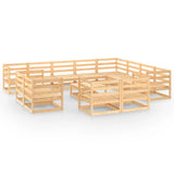 NNEVL 13 Piece Garden Lounge Set Solid Pinewood