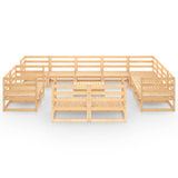 NNEVL 13 Piece Garden Lounge Set Solid Pinewood