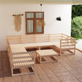 NNEVL 9 Piece Garden Lounge Set Solid Pinewood