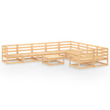 NNEVL 10 Piece Garden Lounge Set Solid Pinewood